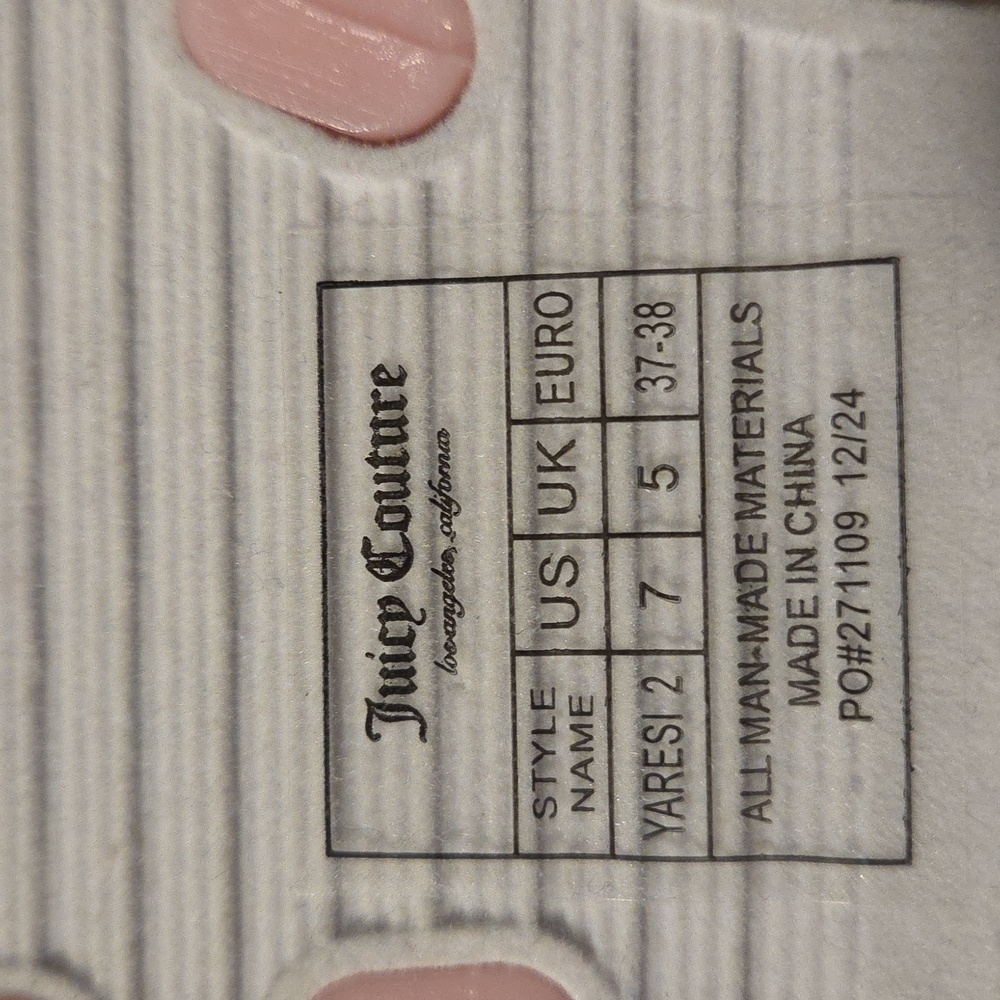 New Juicy Couture Blush Pink Yaresi 2 Rhinestone Slip On Slide Sandals - Picture 12 of 12